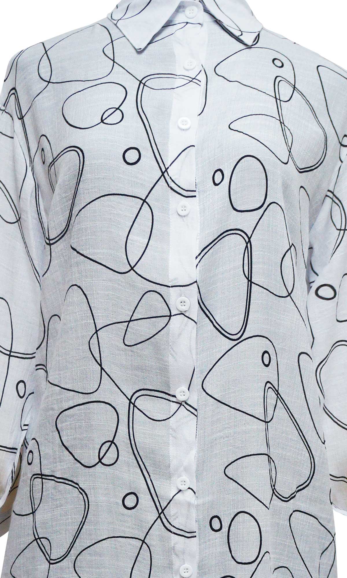 Blusón abierto manga larga. MOD. BR-067