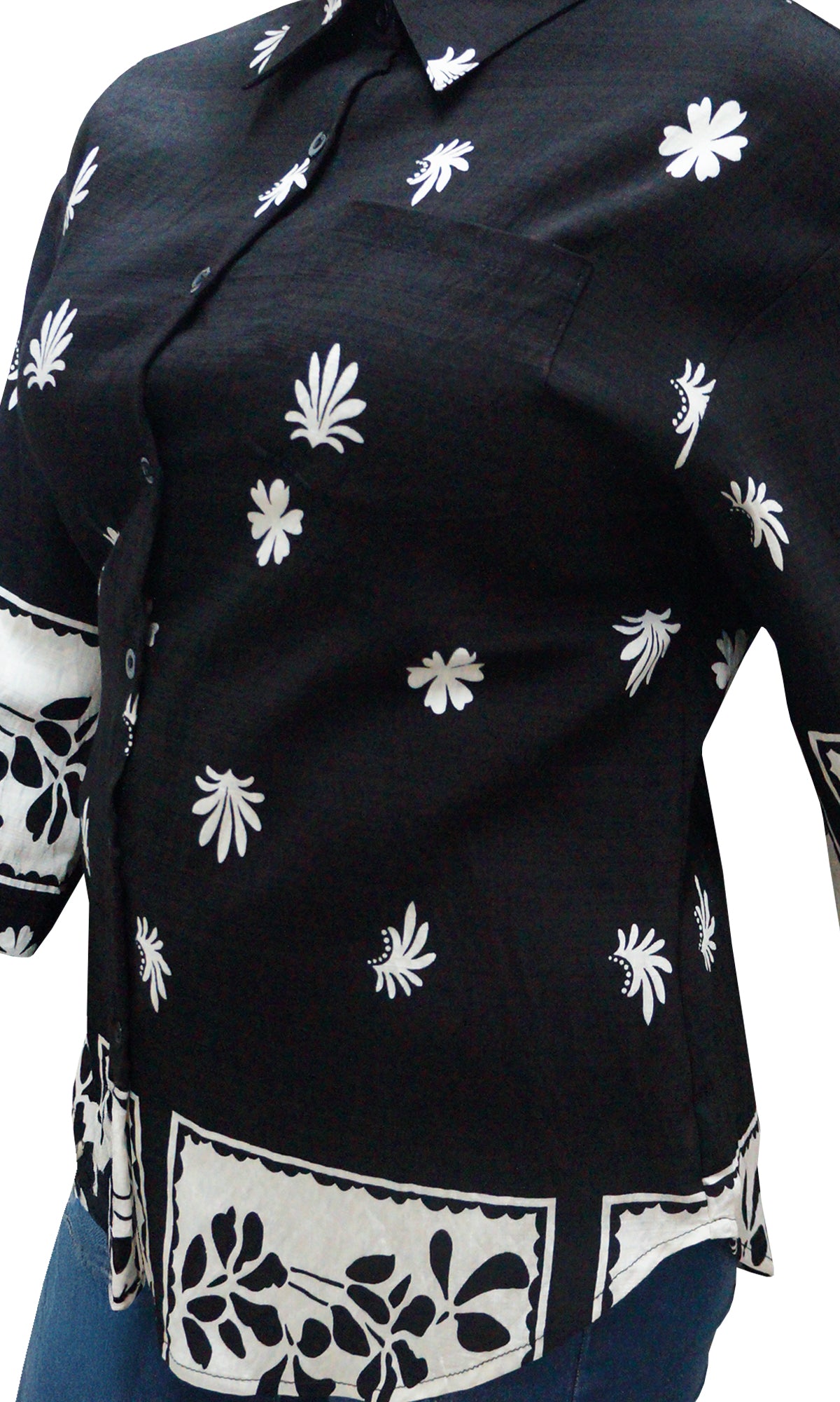 Blusa abierta estampada. MOD. BR-082
