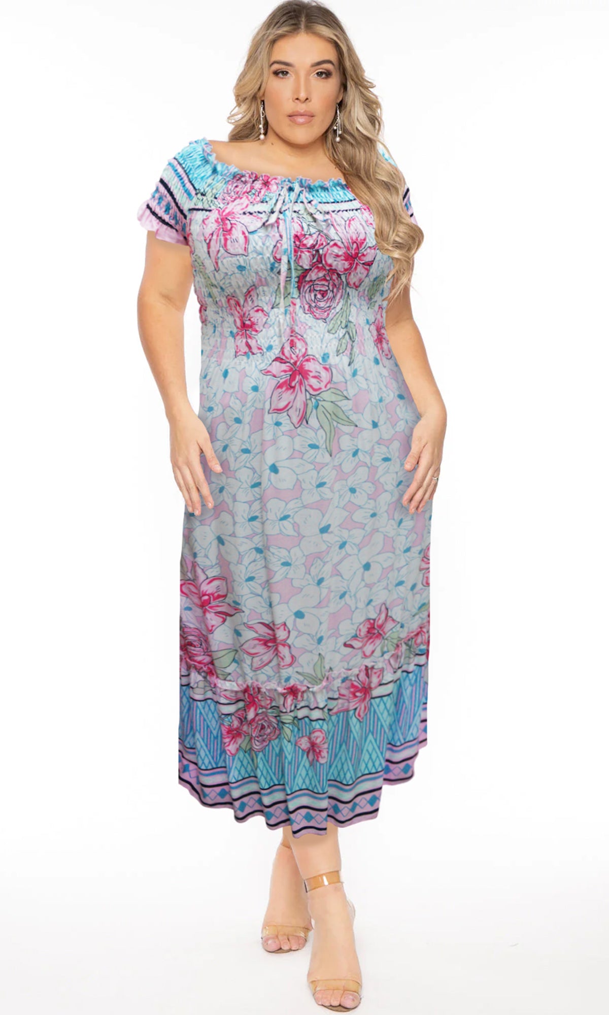 Vestido largo estampado. MOD. BVCW-026