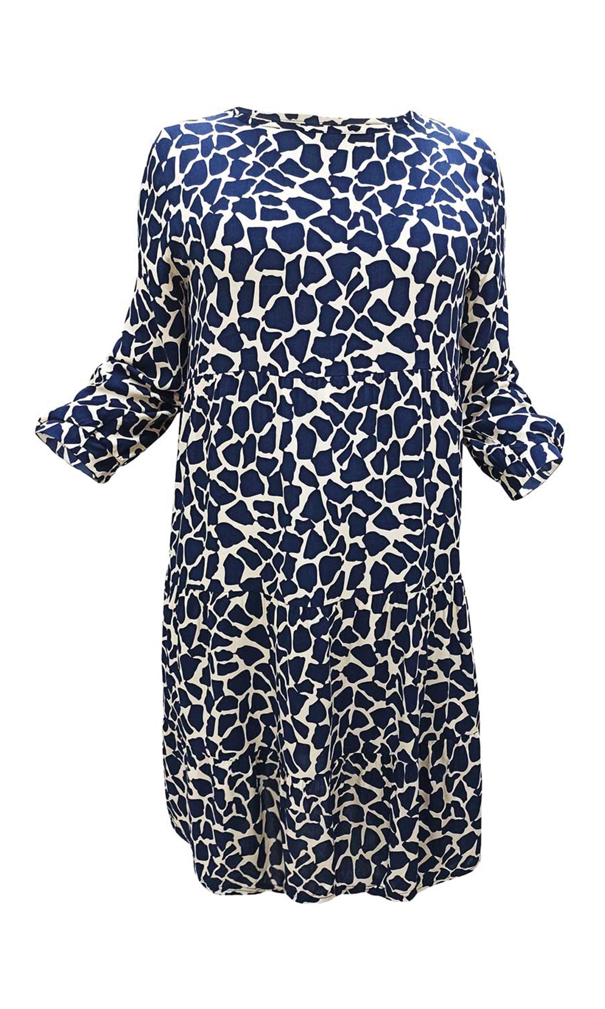 Vestido 3/4 holgado estampado. MOD. BVS-012
