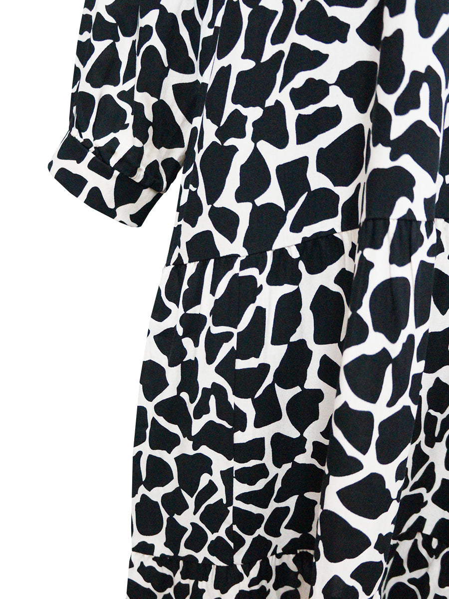 Vestido 3/4 holgado estampado. MOD. BVS-012