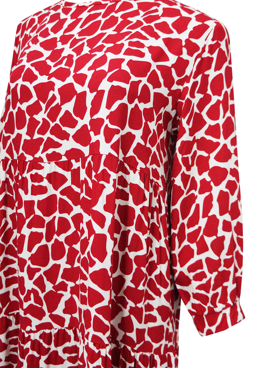 Vestido 3/4 holgado estampado. MOD. BVS-012