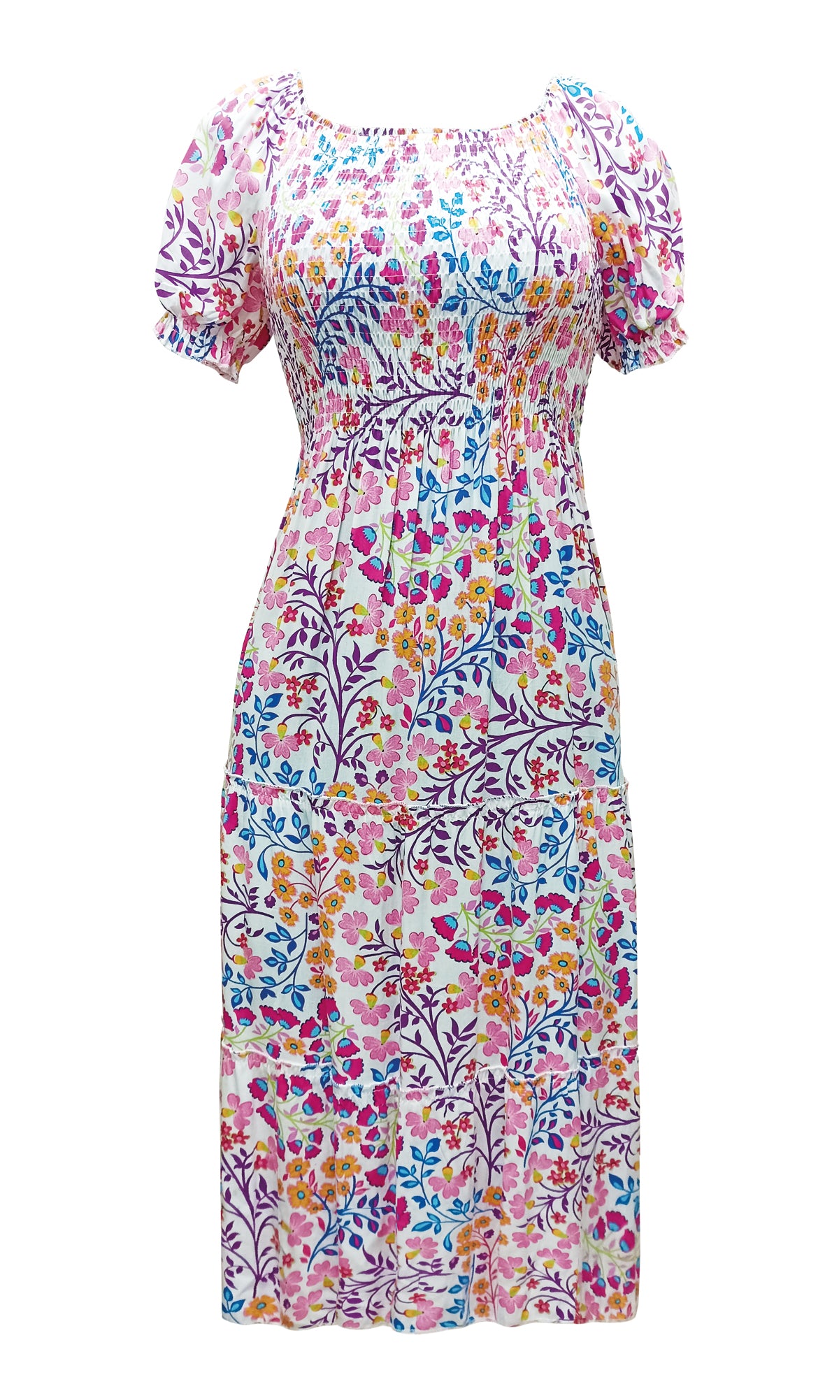 Vestido 3/4 estampado. MOD. BVW-074