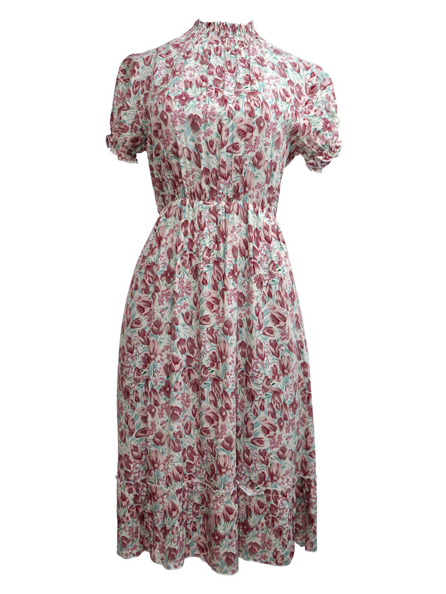 Vestido 3/4 cuello mock. MOD. BVW-064