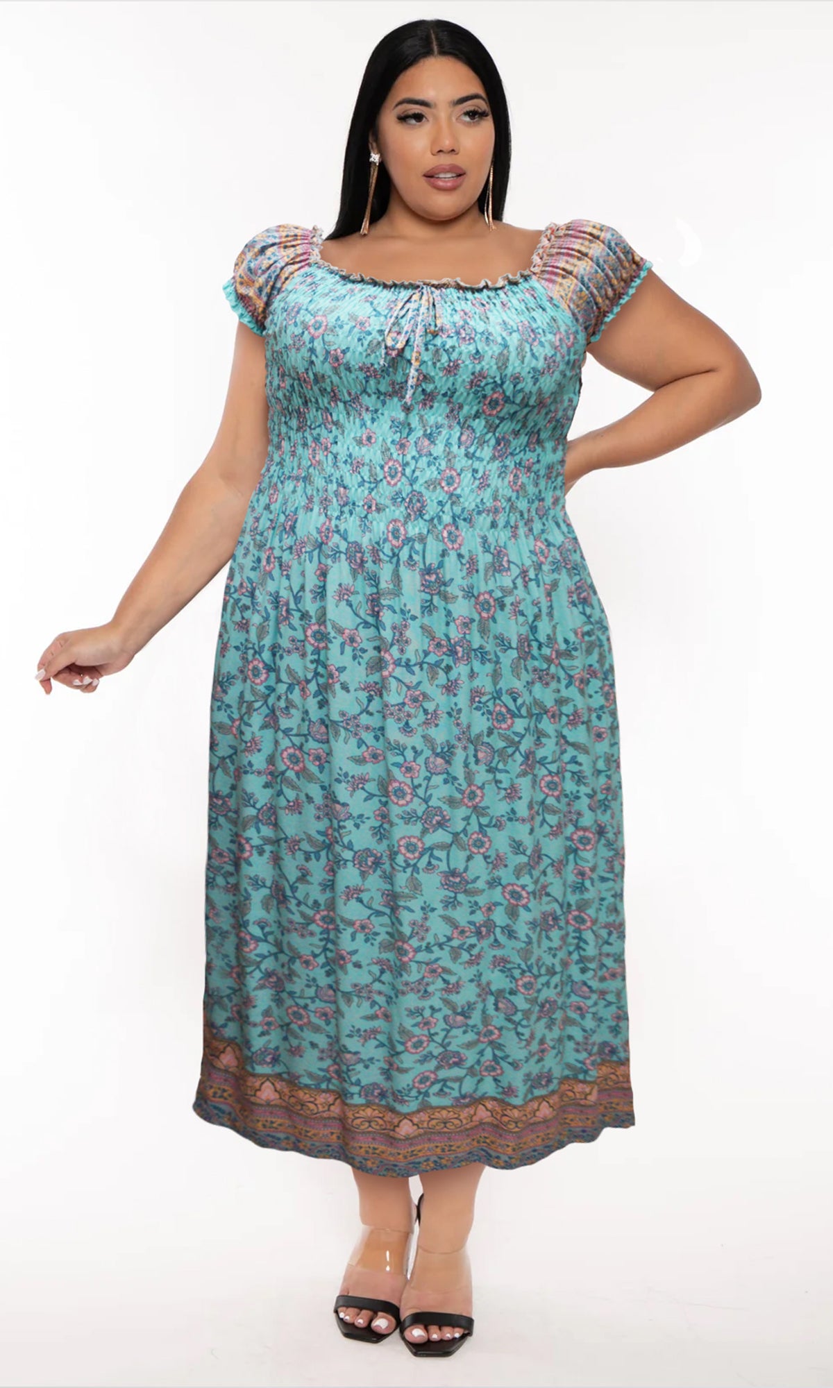 Vestido largo estampado. MOD. CVCW-010