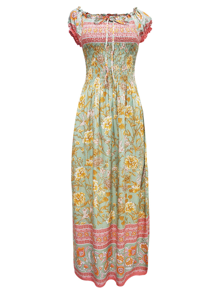 Vestido largo estampado. MOD. CVW-028