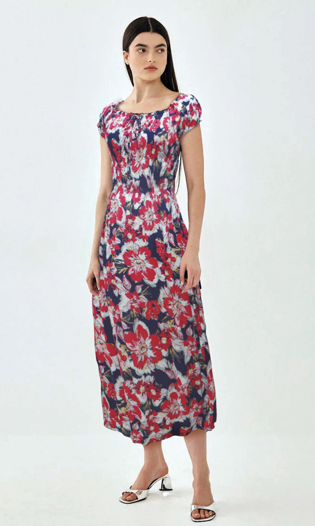 Vestido largo estampado. MOD. CVW-065