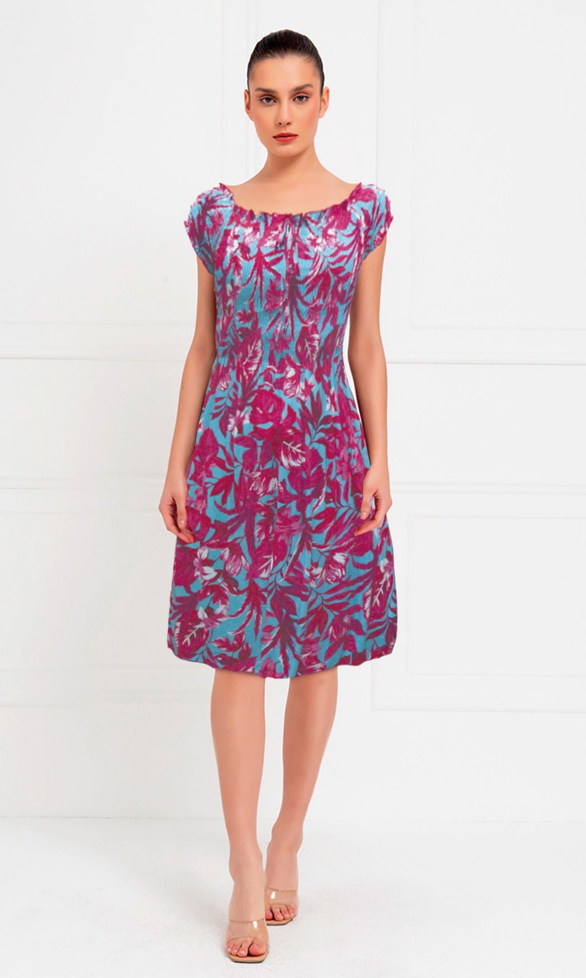 Vestido corto estampado. MOD. CVW-069