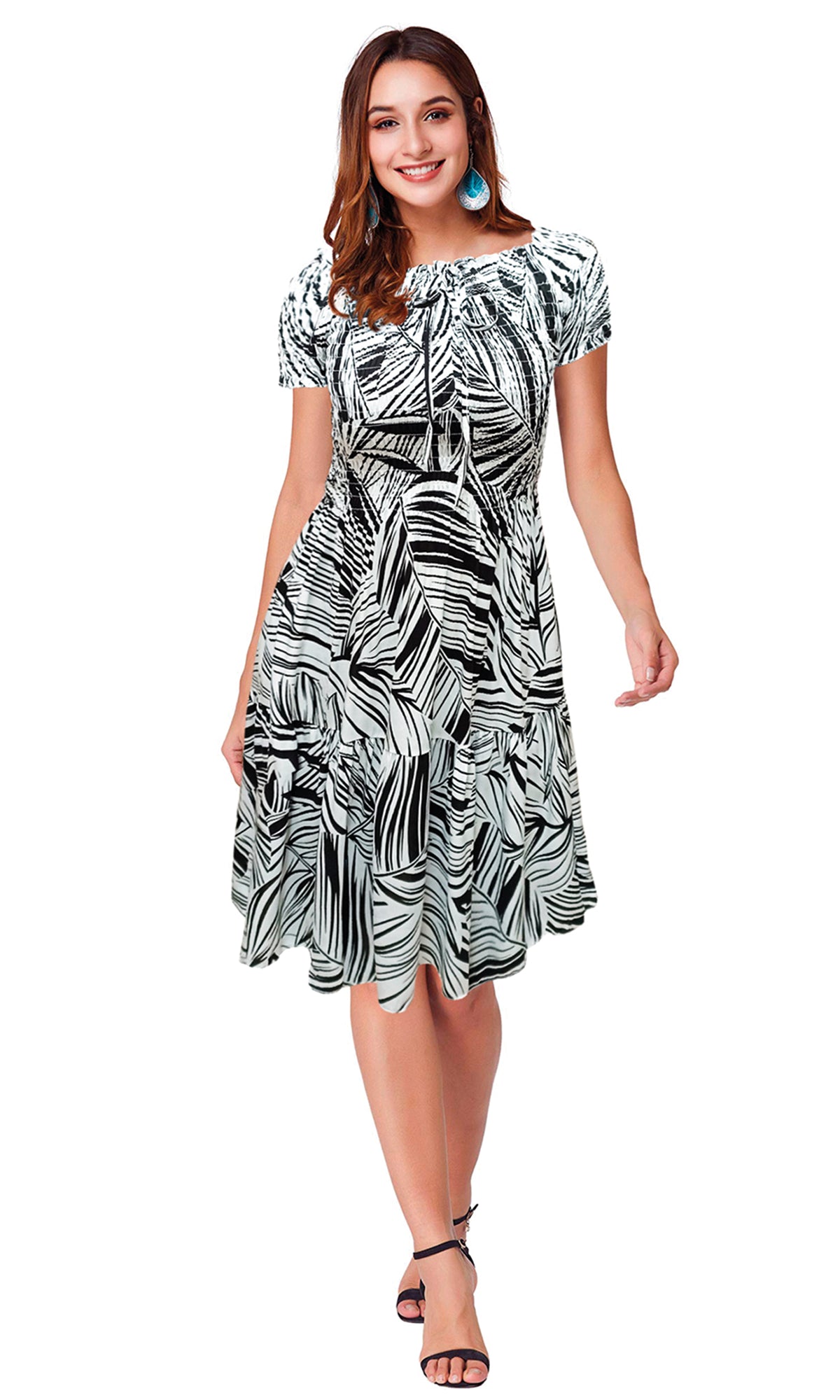 Vestido corto estampado. MOD. DGVW-034