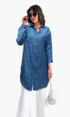 Blusón abierto manga larga. MOD. BR-067