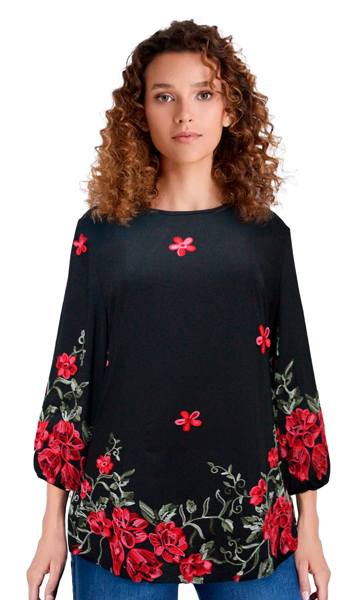 Blusa cuello redondo manga larga. MOD. BR-075