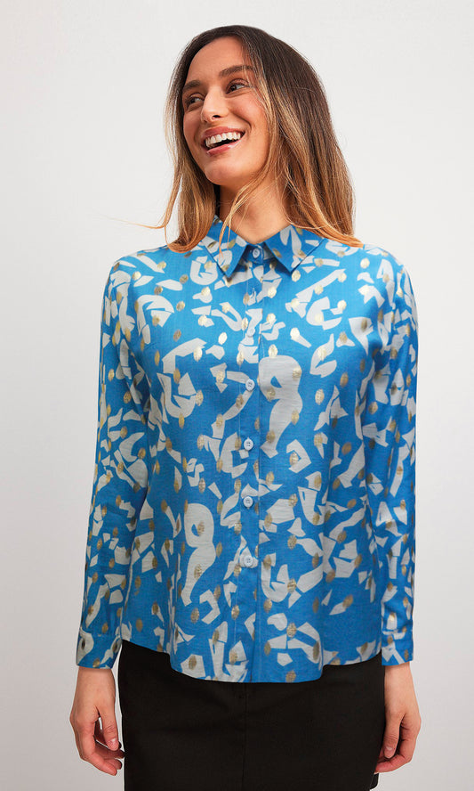 Blusa abierta estampada. MOD. BR-081