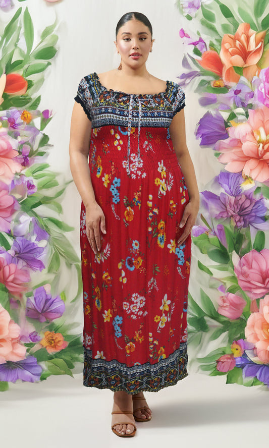 Vestido largo estampado. MOD. BVCW-020