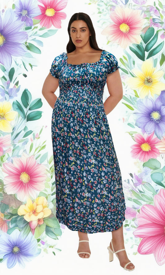 Vestido largo estampado. MOD. BVCW-028