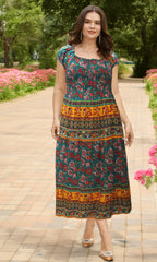 Vestido largo estampado. MOD. BVCW-041