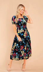 Vestido 3/4 estampado. MOD. BVW-072