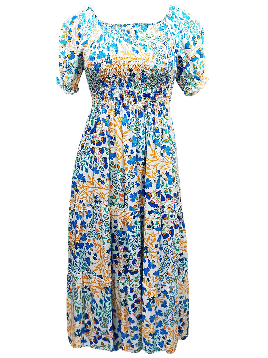 Vestido 3/4 estampado. MOD. BVW-074