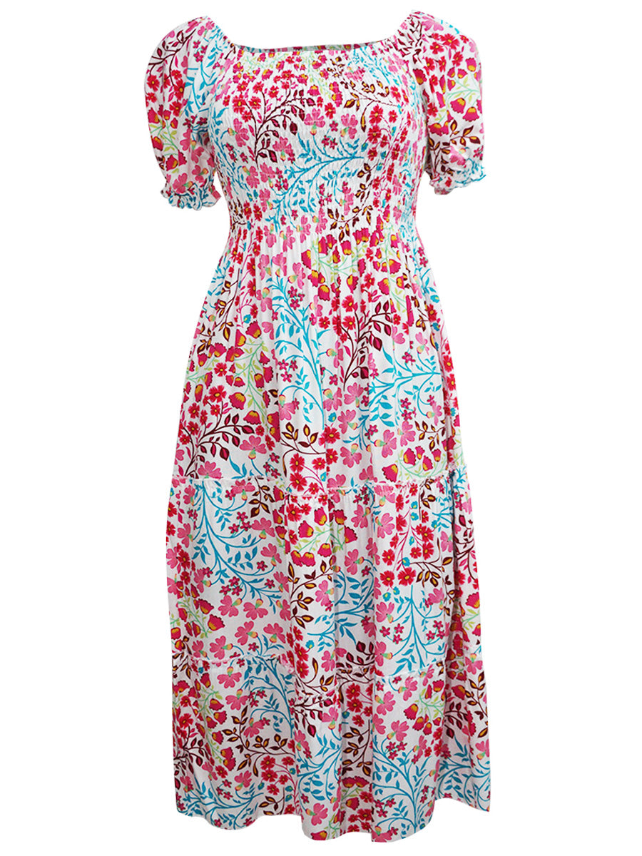 Vestido 3/4 estampado. MOD. BVW-074