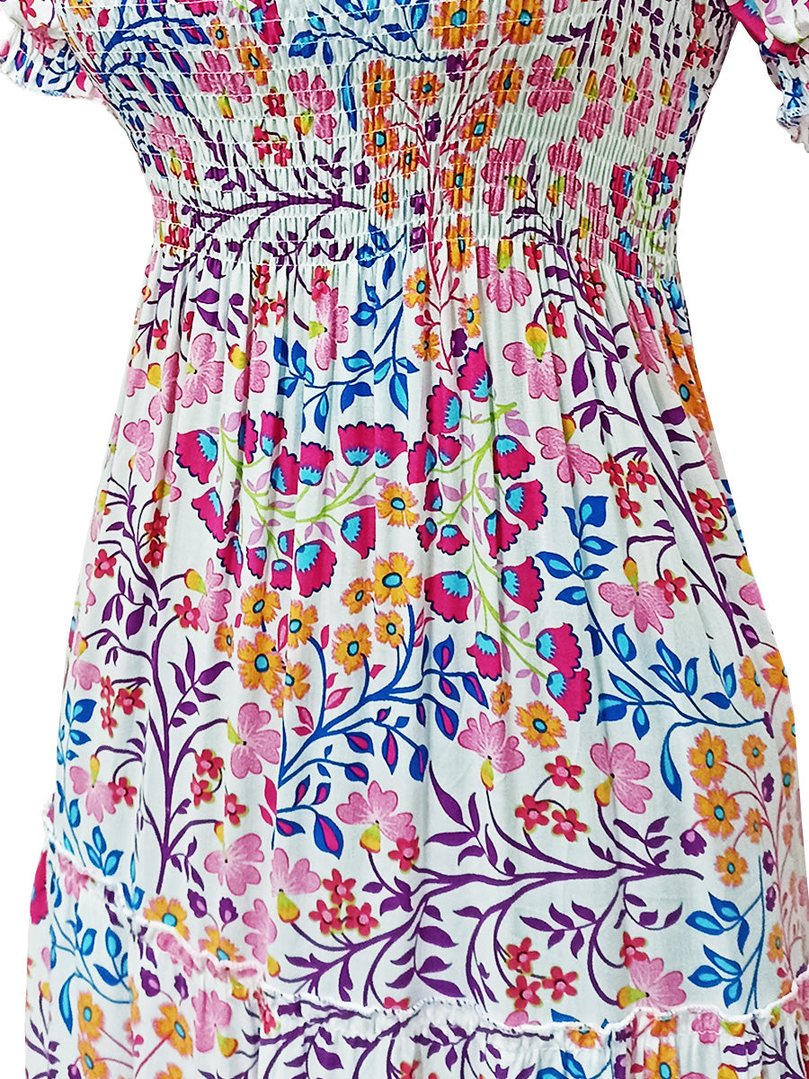 Vestido 3/4 estampado. MOD. BVW-074