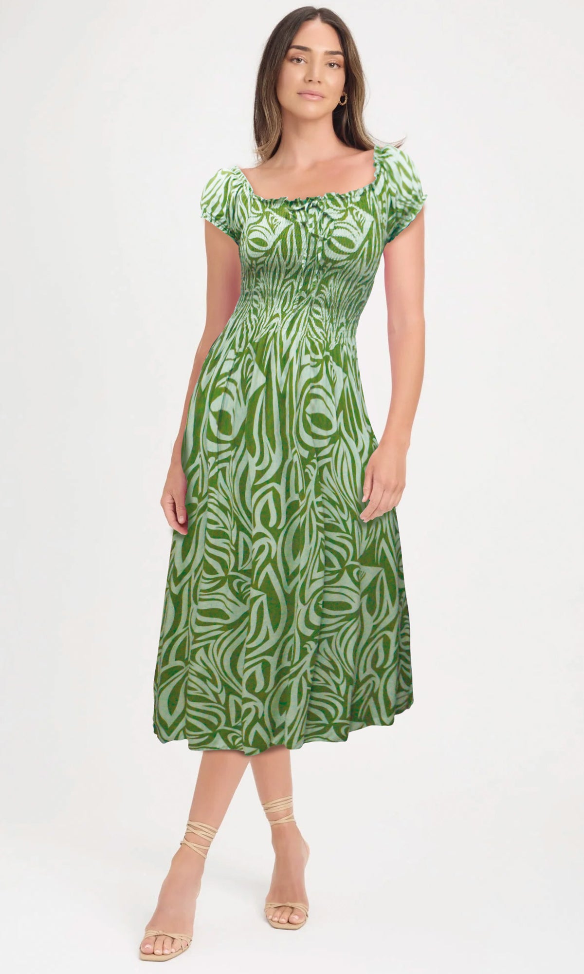Vestido 3/4 estampado. MOD. BVW-082