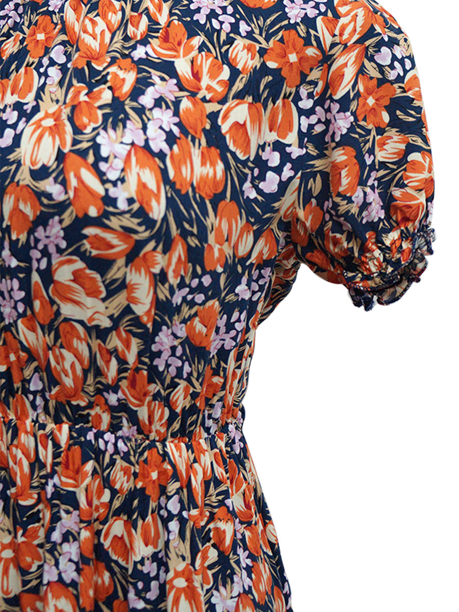 Vestido 3/4 cuello mock. MOD. BVW-064