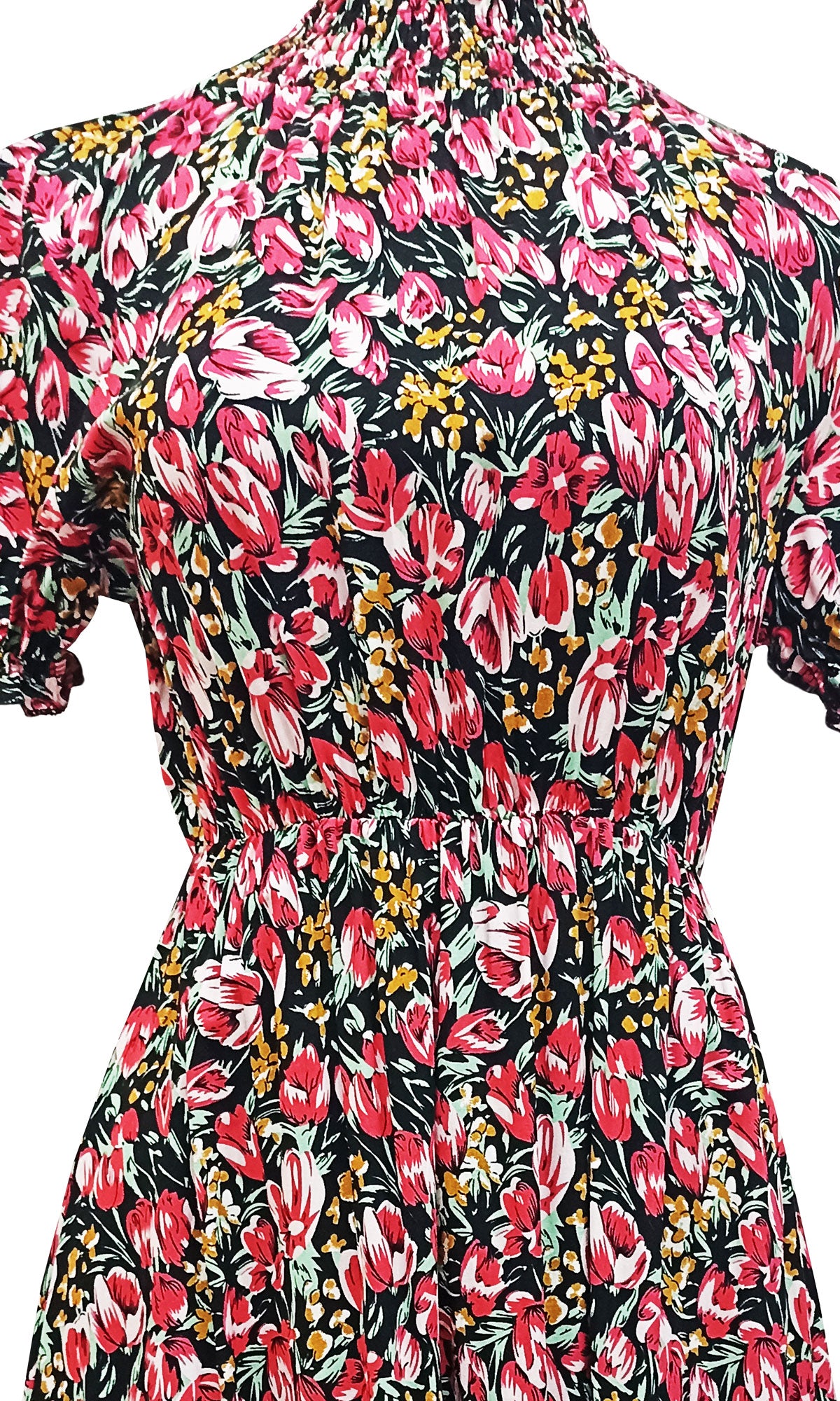 Vestido 3/4 cuello mock. MOD. BVW-064