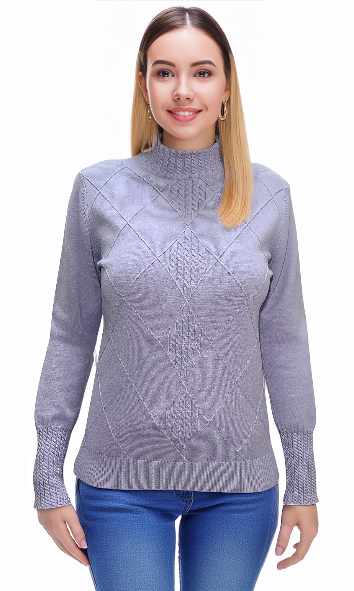 Suéter cerrado con cuello mock. MOD. C40-026.