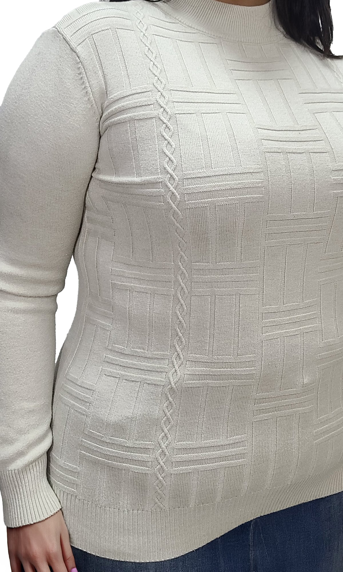 Suéter Cerrado con cuello mock. MOD. CC40-015.