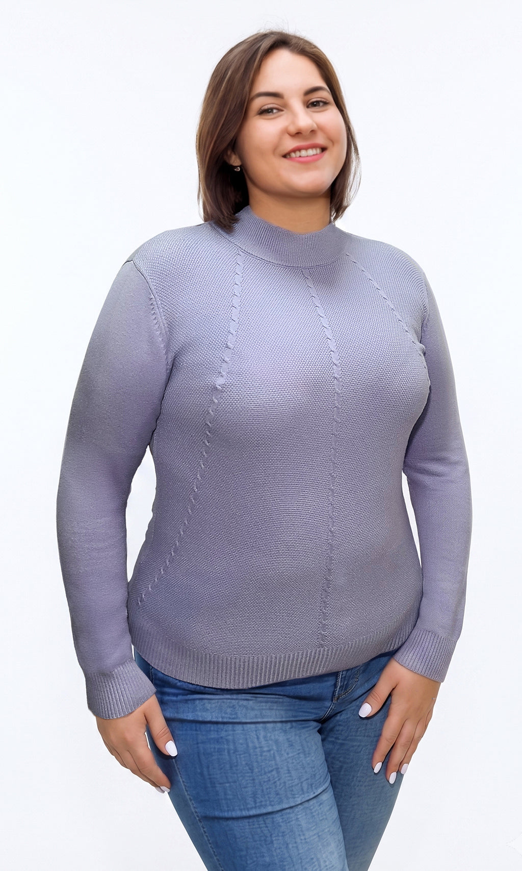 Suéter cerrado con cuello mock. MOD. CC40-016.