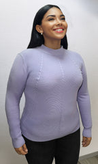 Suéter cerrado con cuello mock. MOD. CC40-016.