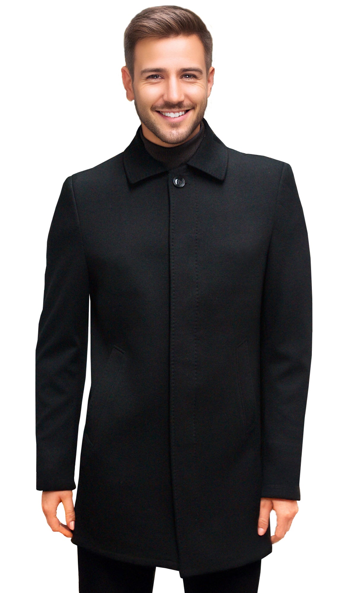 Abrigo con botones ocultos. MOD. CNA-123.