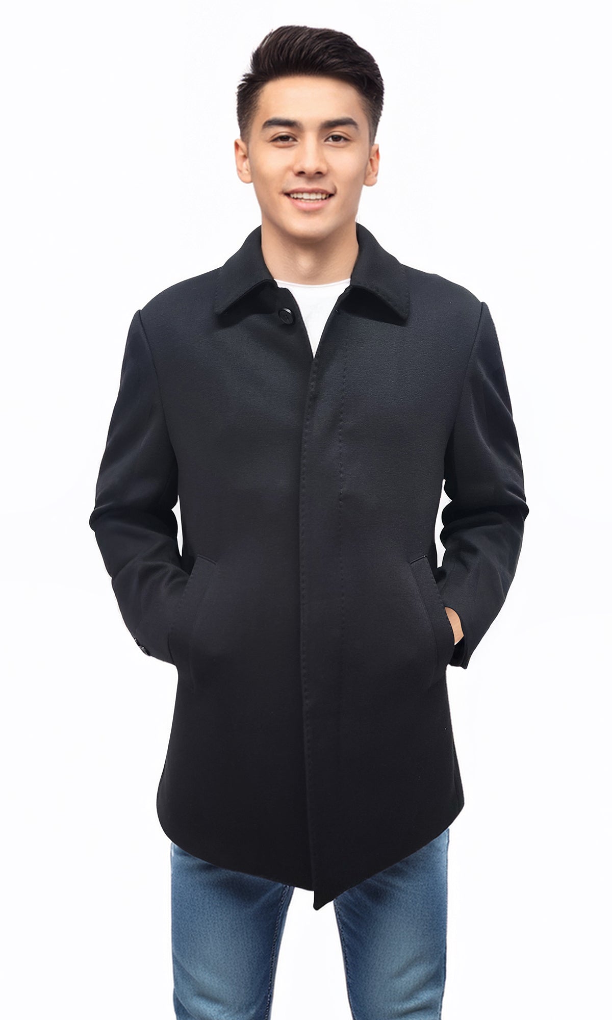 Abrigo con botones ocultos. MOD. CNA-123.