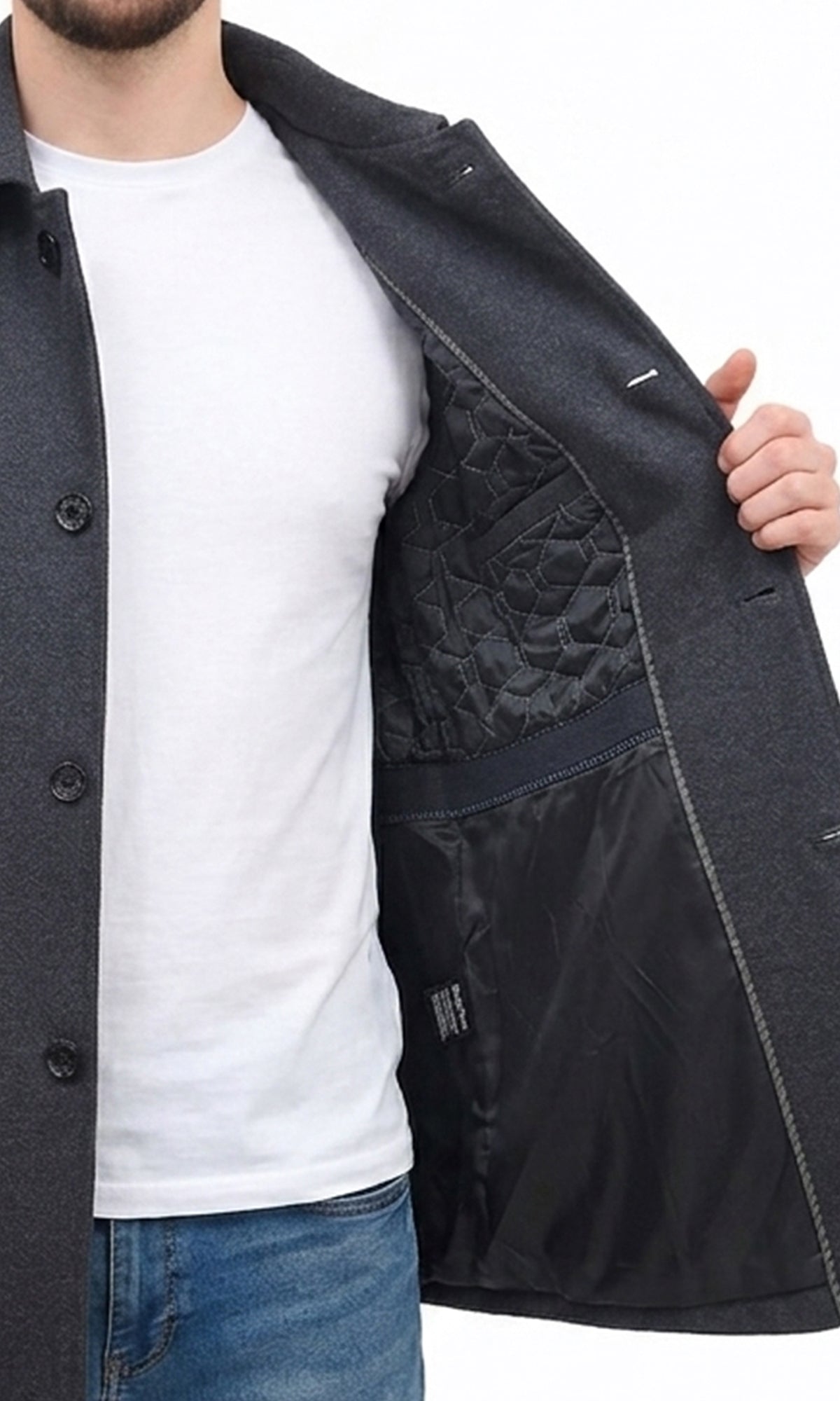 Abrigo con cuello camisero. MOD. CNA-124.
