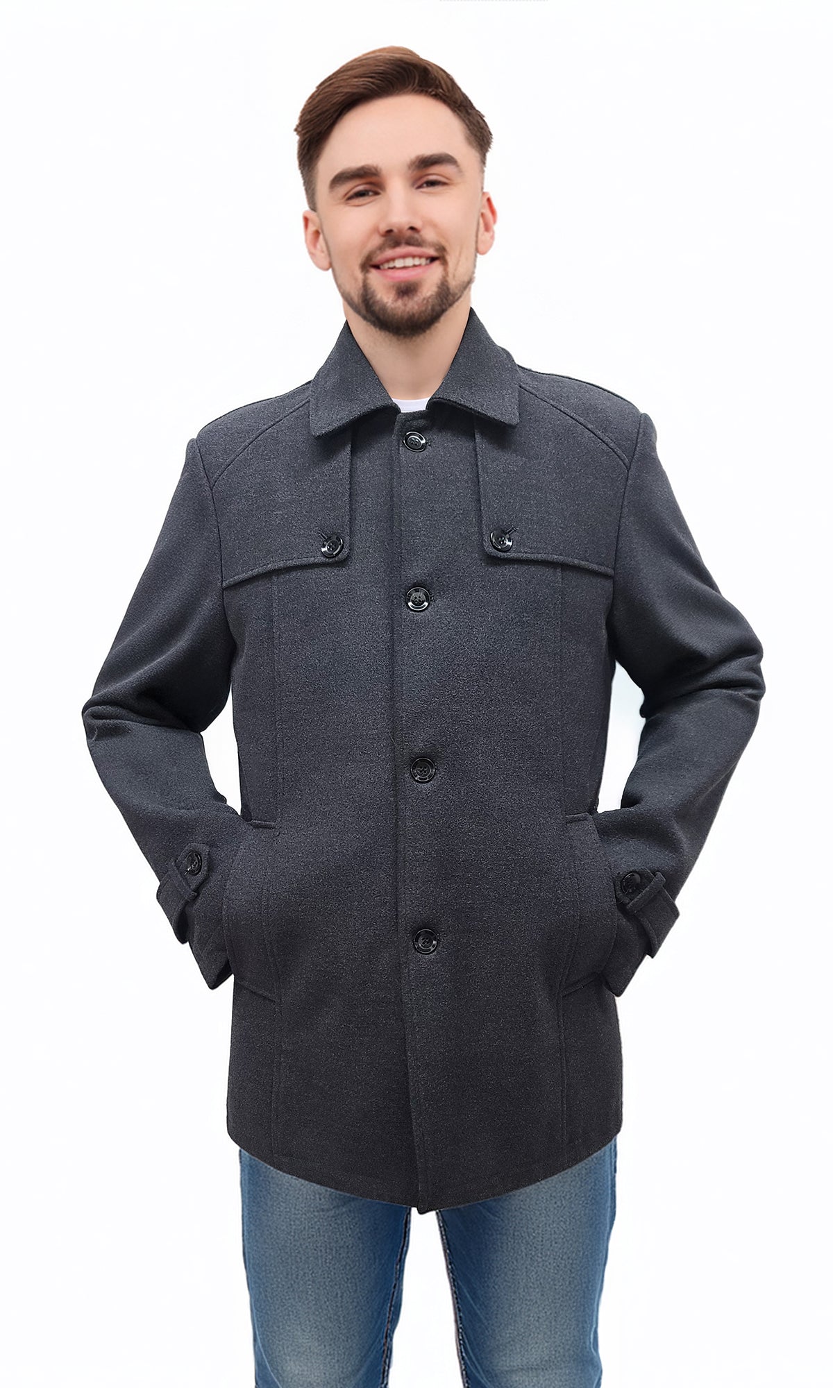 Abrigo con cuello camisero. MOD. CNA-124.