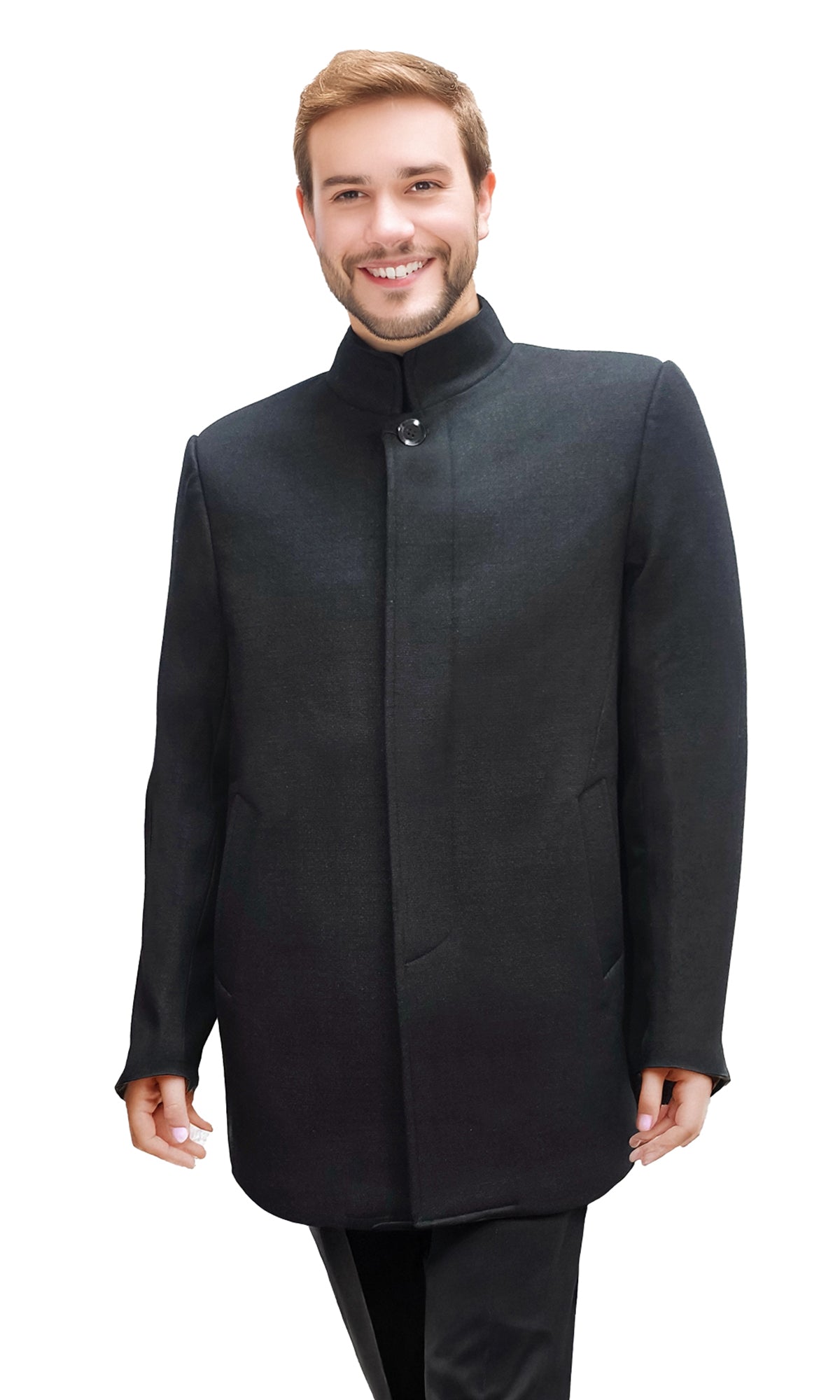 Abrigo con forro acolchado y botones ocultos. MOD. CNA-139.