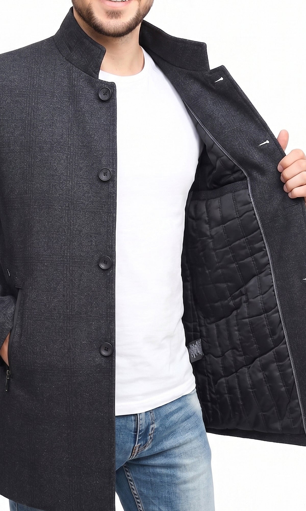 Abrigo con cuello mock. MOD. CNA-141.
