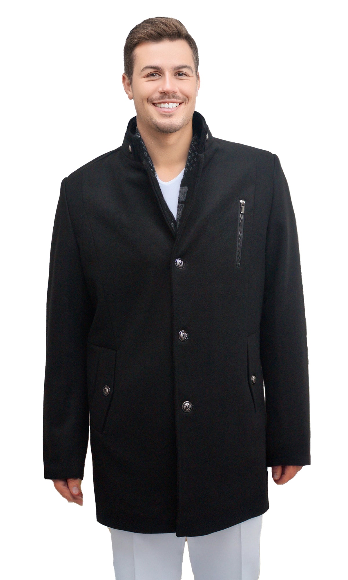 Abrigo con bufanda desmontable. MOD. CNA-143.