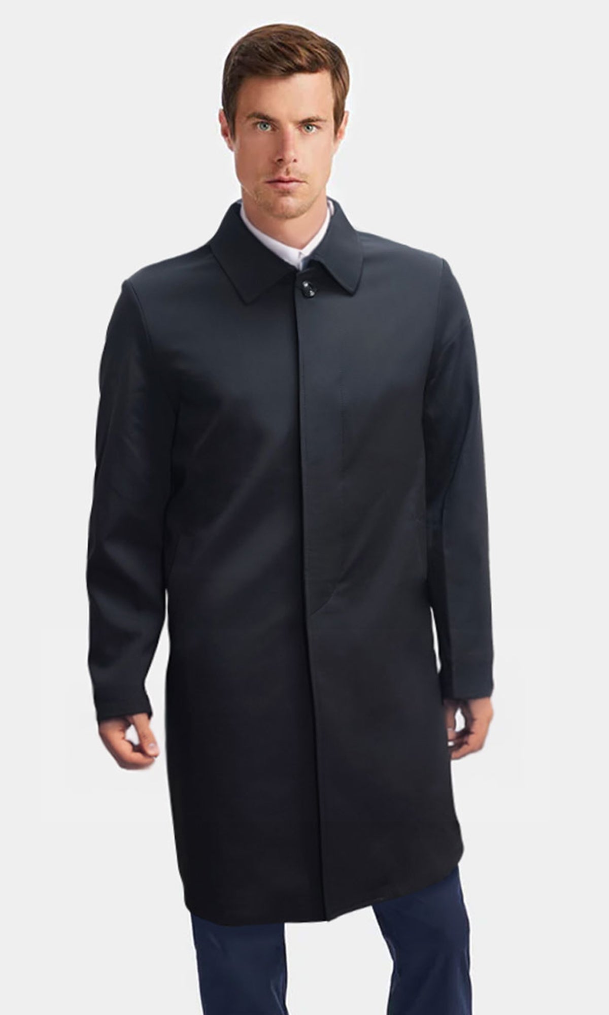 Gabardina con botones ocultos. MOD. CNA-152.