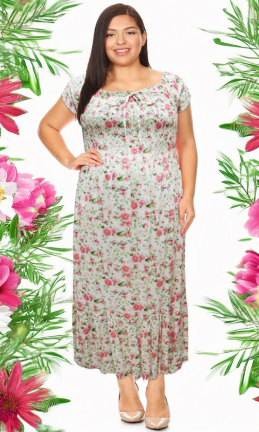 Vestido largo estampado. MOD. CVCW-006