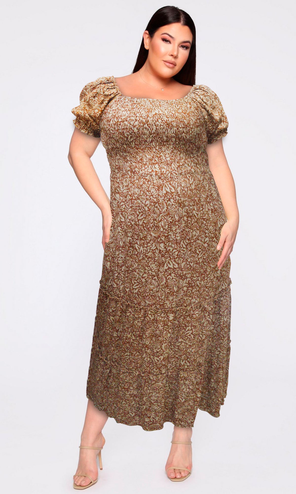 Vestido largo estampado. MOD. CVCW-008