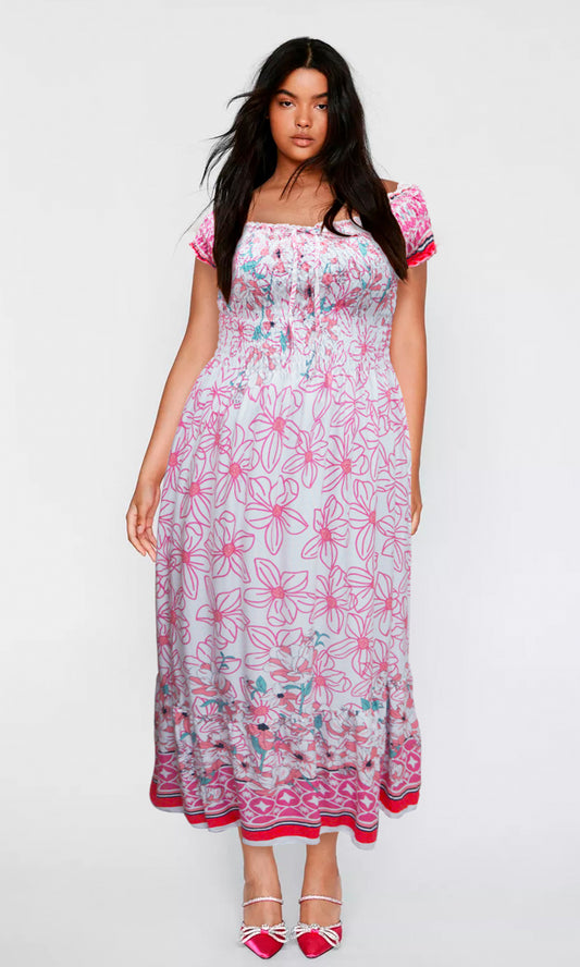 Vestido largo estampado. MOD. CVCW-011