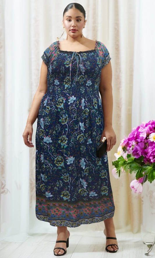 Vestido largo estampado. MOD. CVCW-015