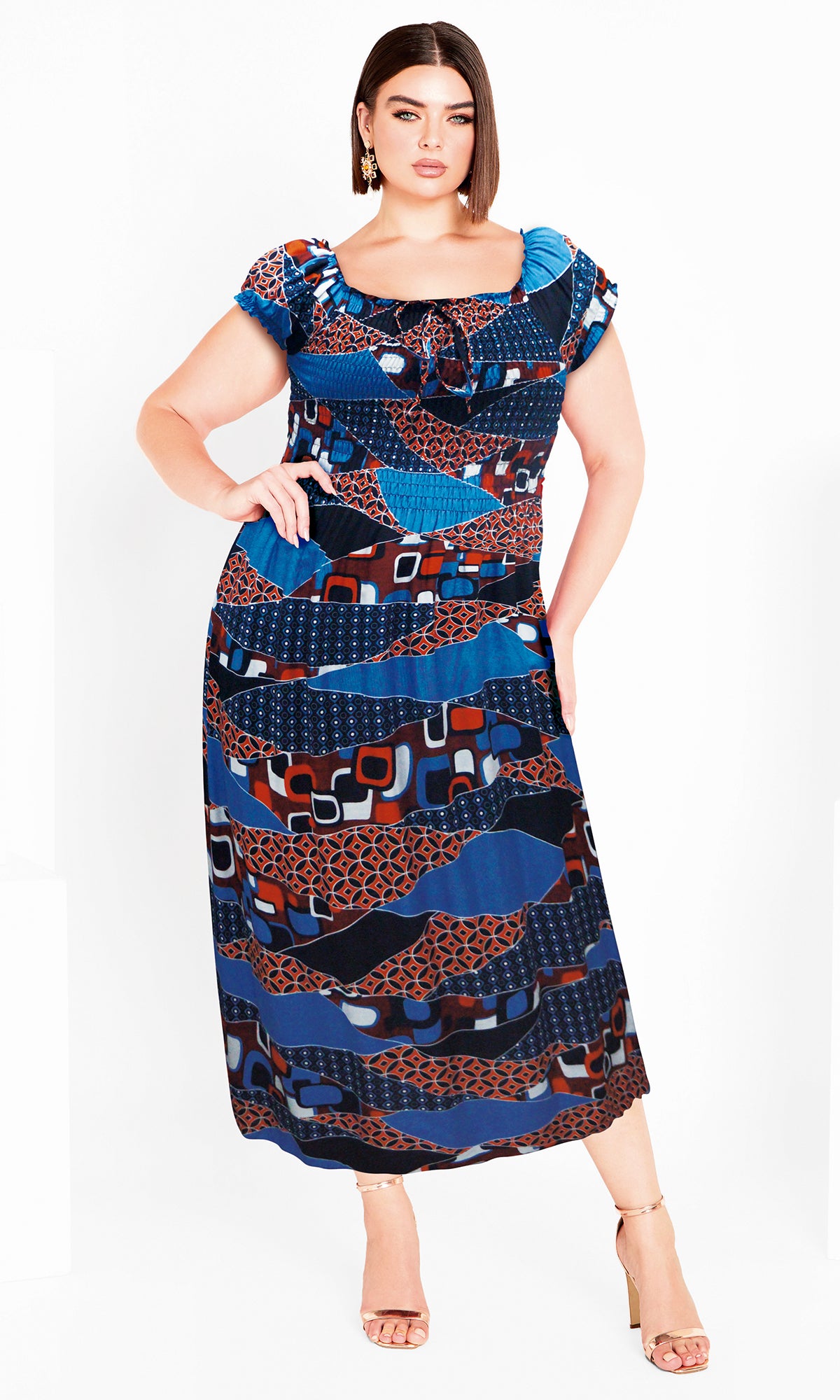 Vestido largo estampado. MOD. CVCW-016