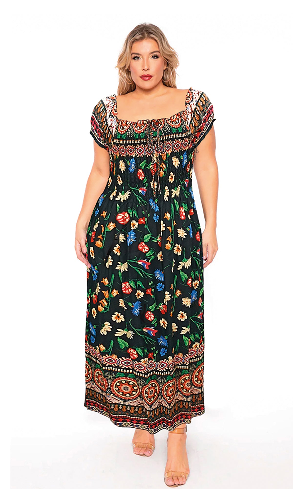 Vestido largo estampado. MOD. CVCW-003