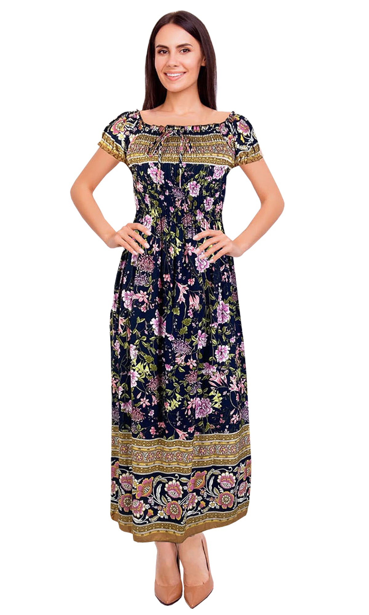 Vestido largo estampado. MOD. CVW-028