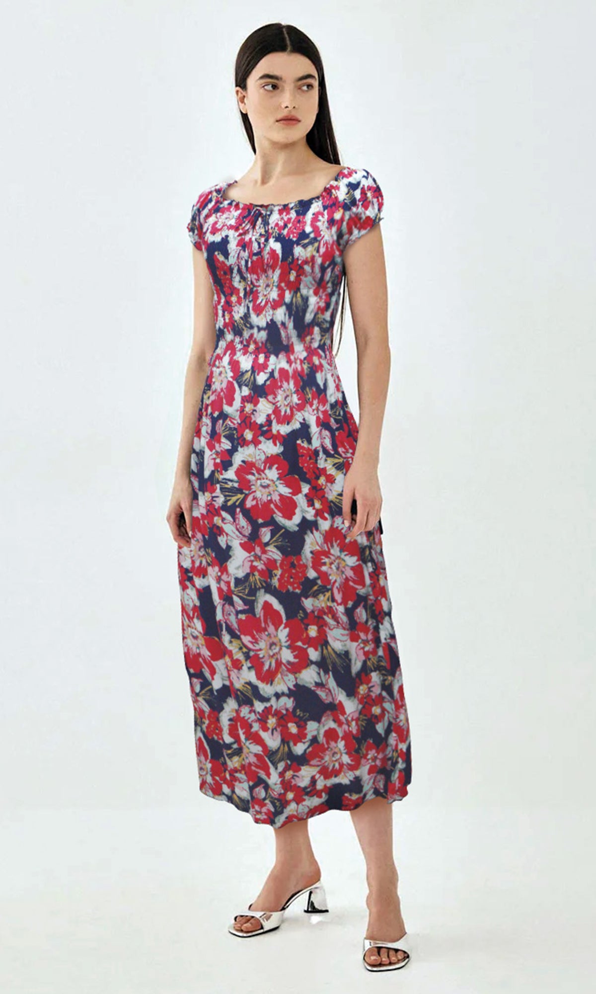 Vestido largo estampado. MOD. CVW-065