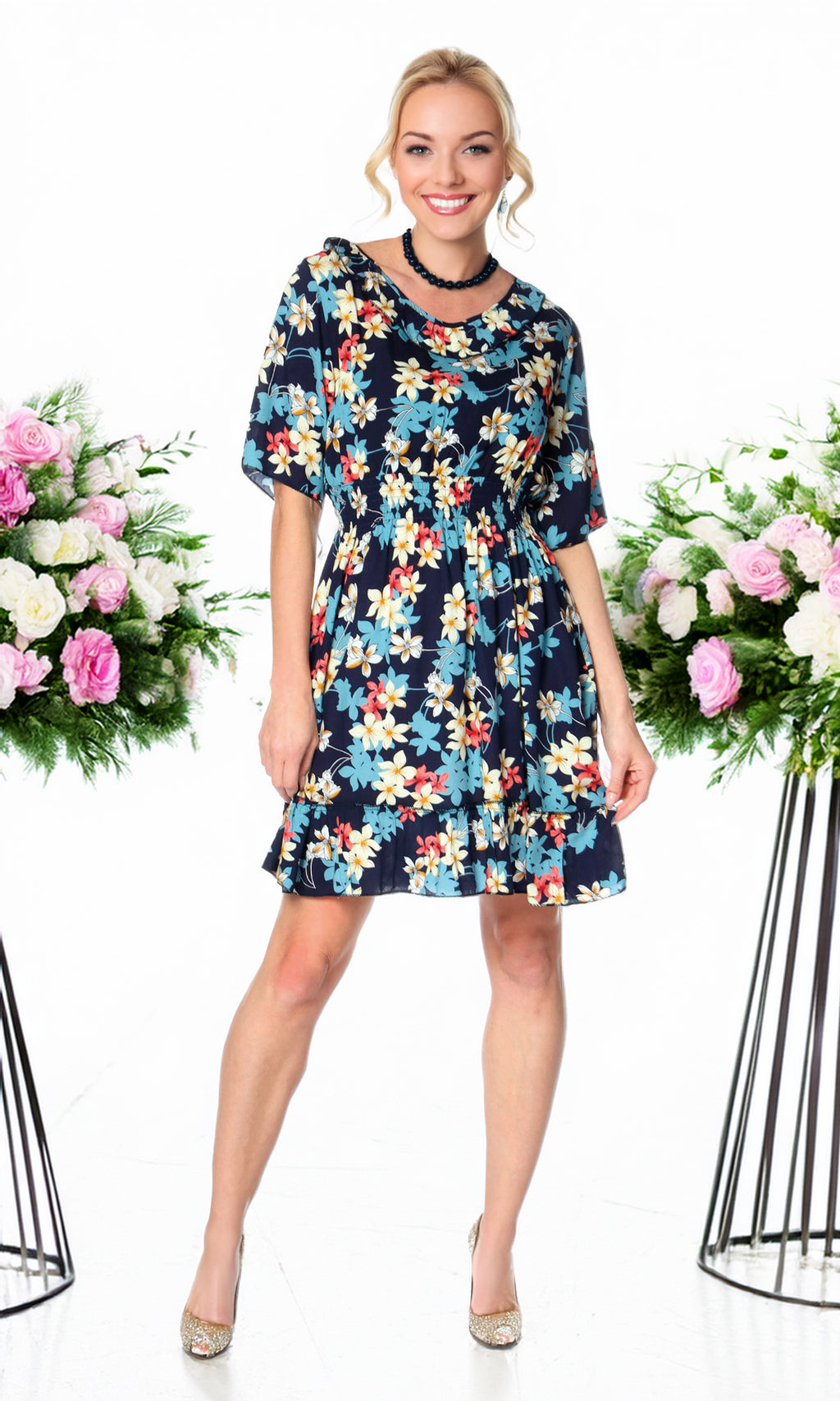 Vestido corto estampado. MOD. CVW-027