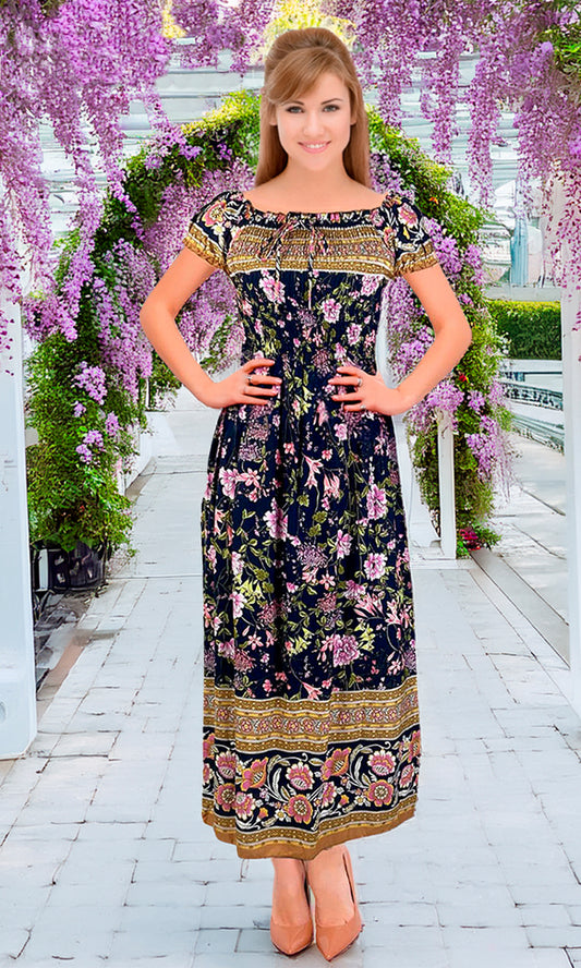 Vestido largo estampado. MOD. CVW-028