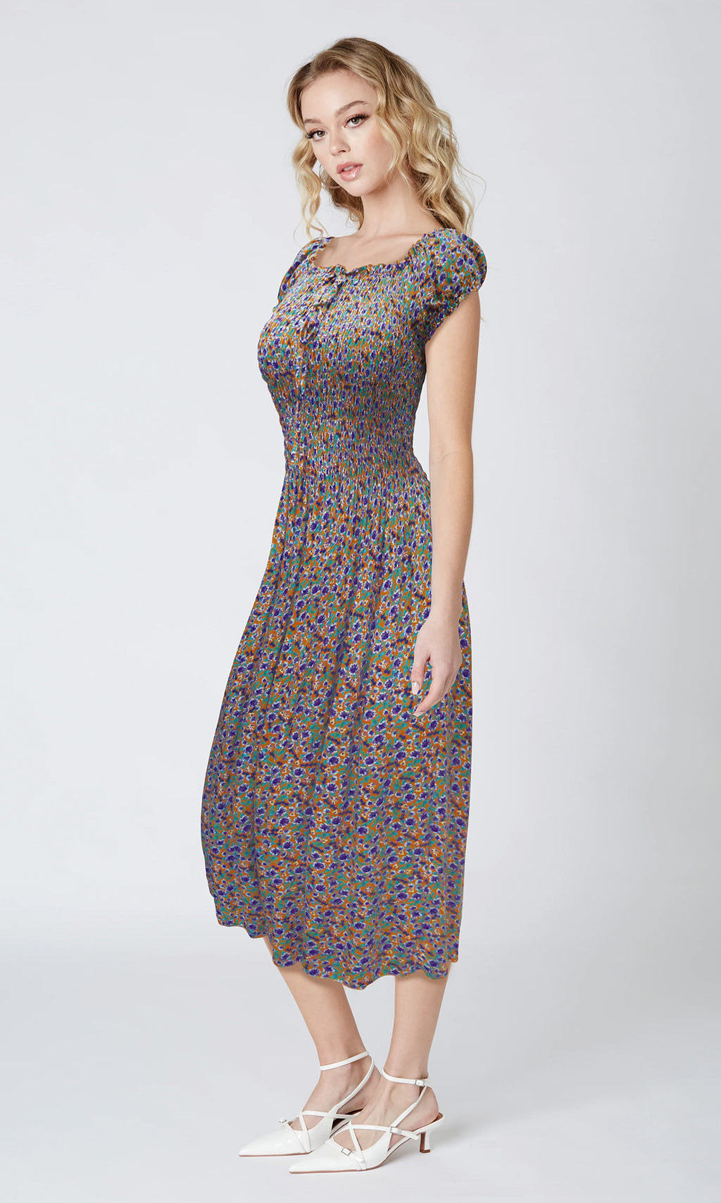 Vestido 3/4 estampado. MOD. DGVW-048