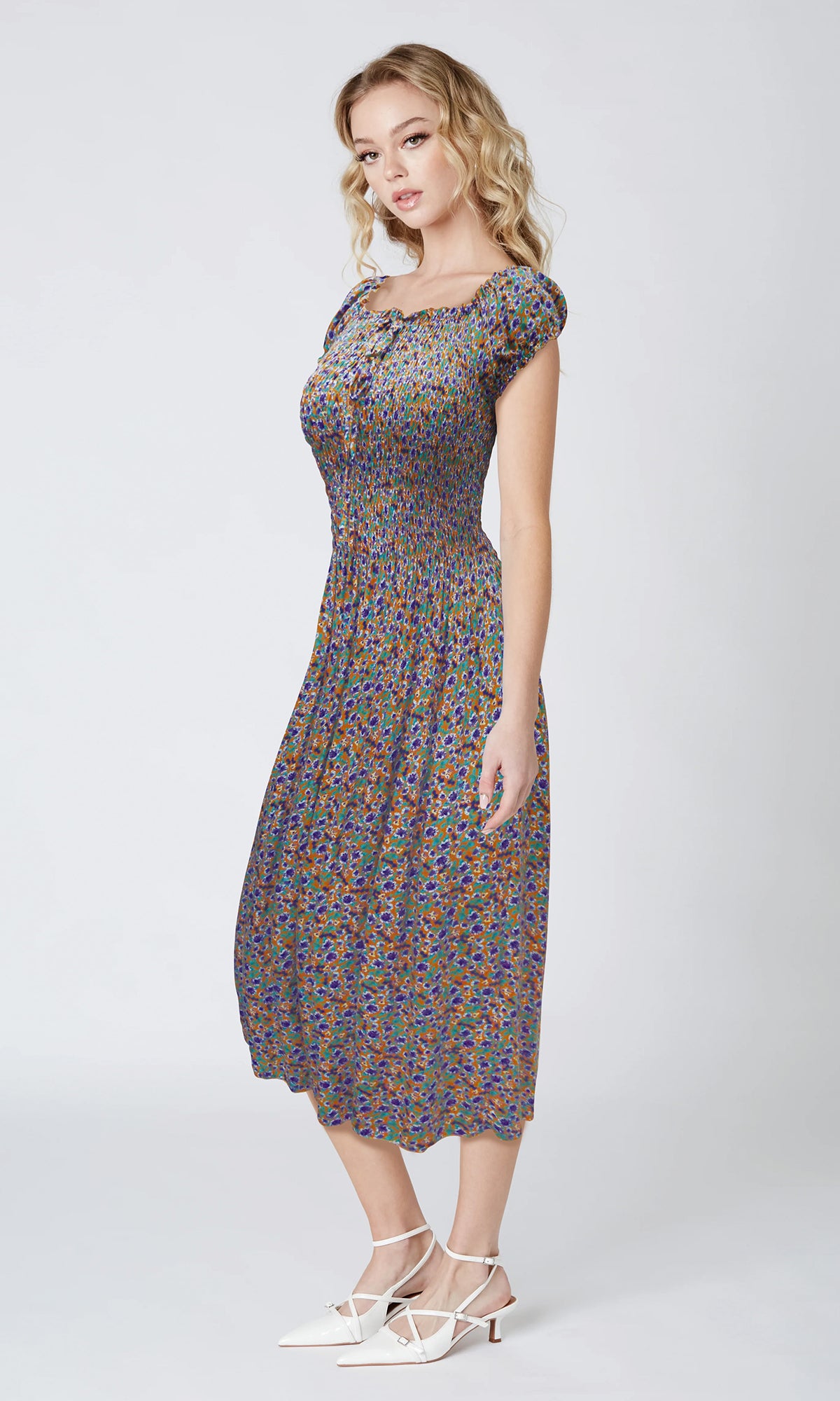 Vestido 3/4 estampado. MOD. DGVW-048